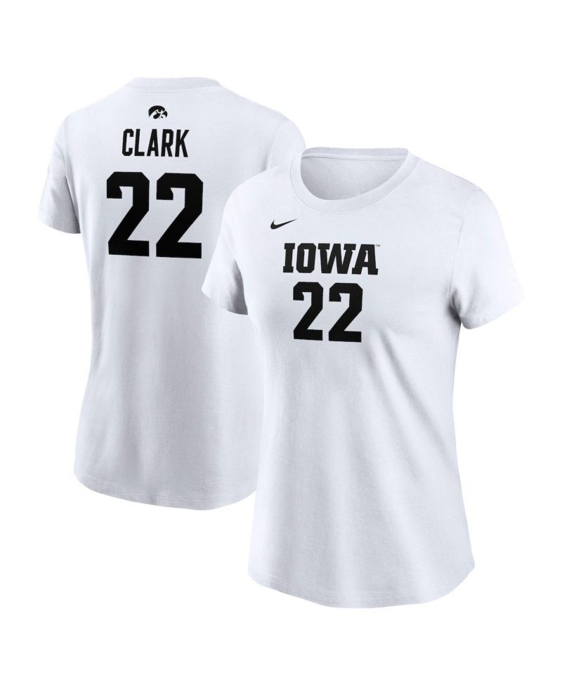 Women's Caitlin Clark White Iowa Hawkeyes Retired Player Name & Number T-Shirt