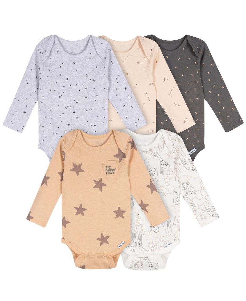 Baby Neutral 5-Pack Long Sleeve Bodysuits.