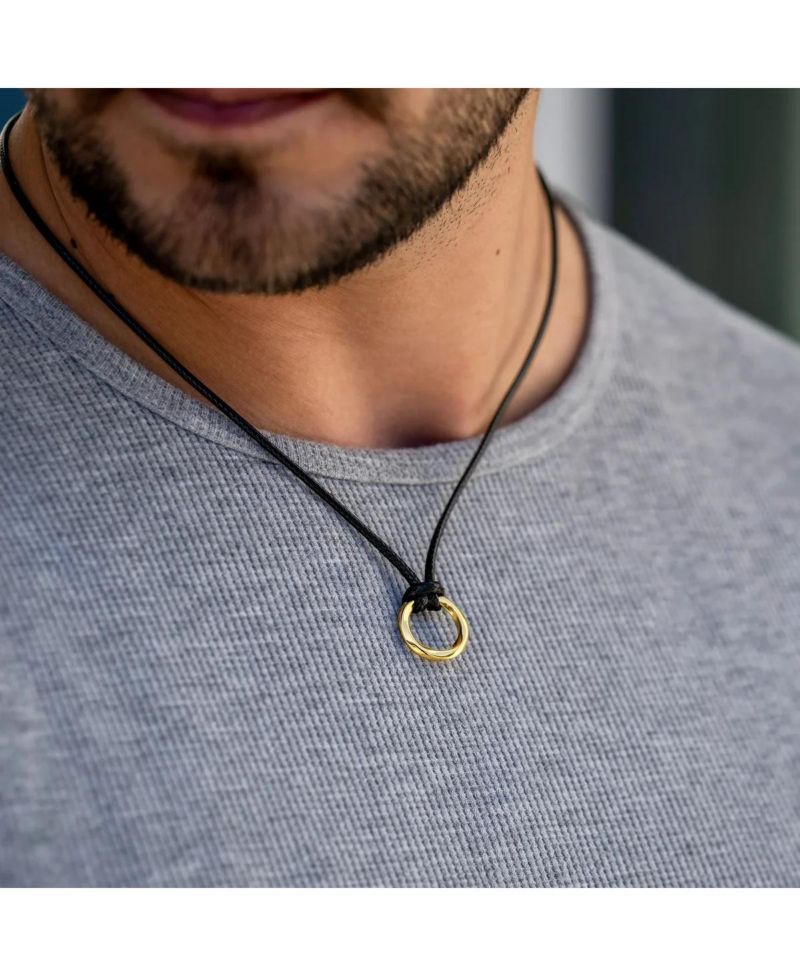 Men's Kairos Gold Amulet Pendant Necklace - 22" Cord