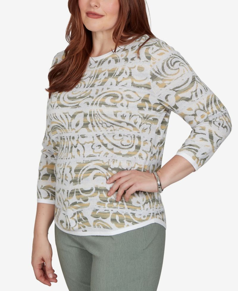 Women's Provence Paisley Stripe Spacedye Sweater