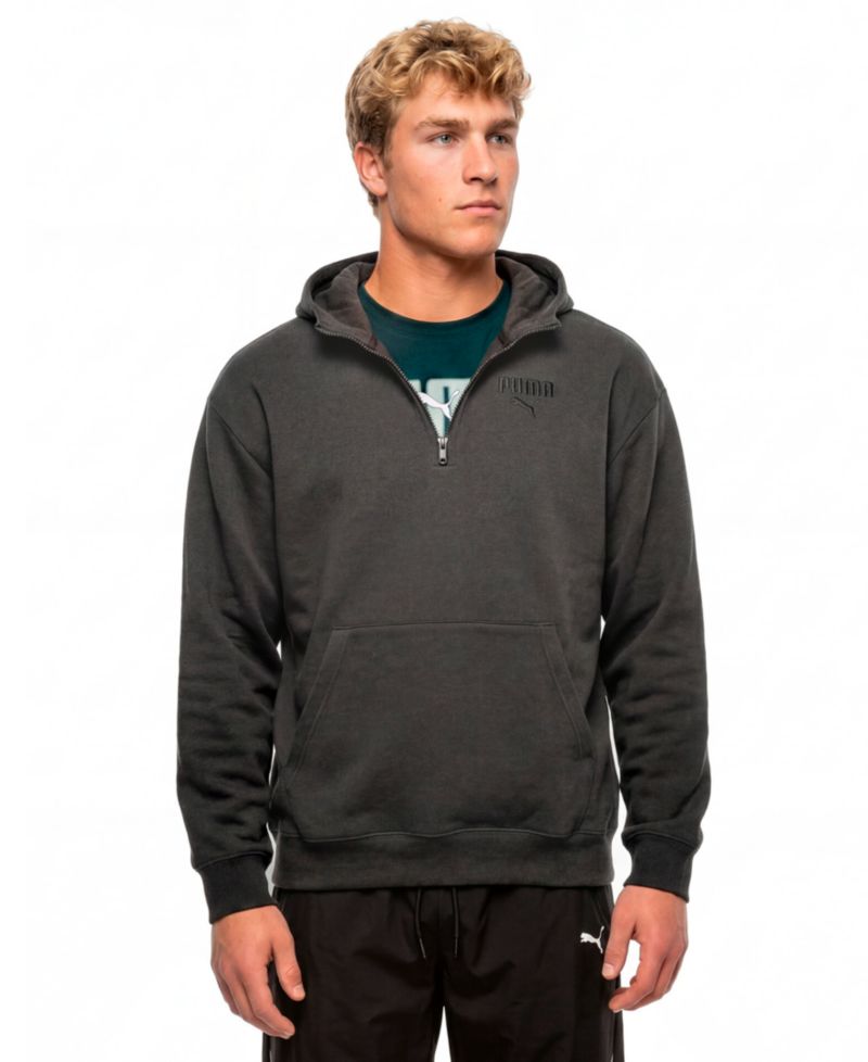 Men's Embroidery Logo Half-Zip Hoodie
