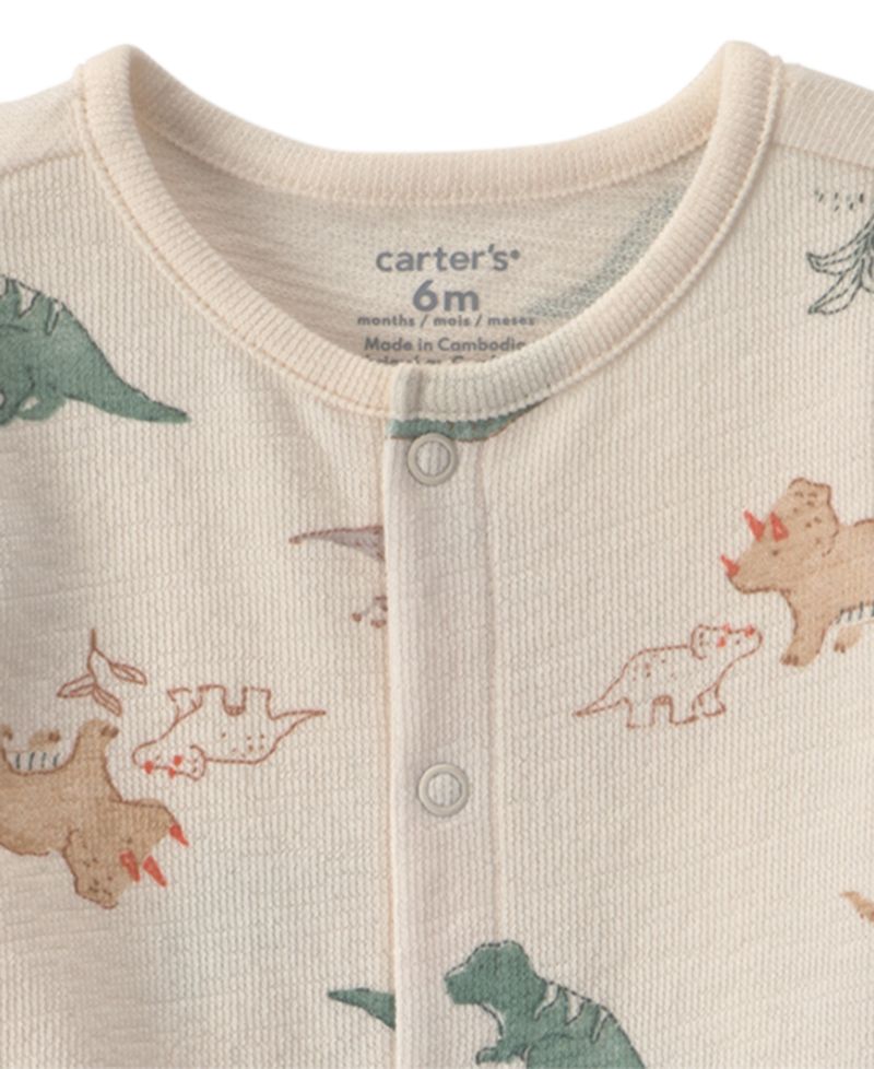 Baby Boys' Dinosaur Print Short-Sleeve Jumpsuit