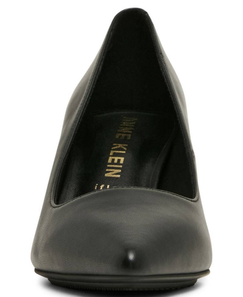 Women's Relena Pointed Toe Block Heel Leather Pumps