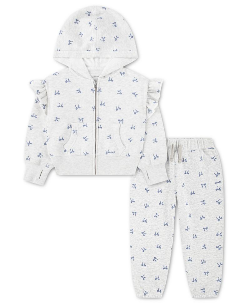 Baby Girls' Flutter Full-Zip Hoodie and Joggers Pants, 2-Piece Set