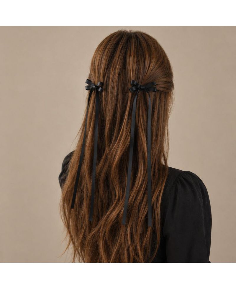 Girls Ribbon Bow Clip Set (4pc)