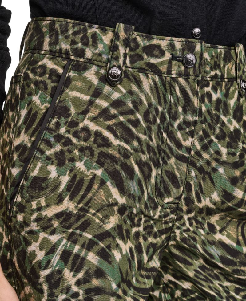Women's Printed Sanded Twill Barrel-Leg Pants