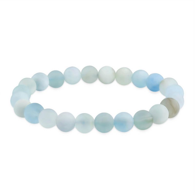 Natural Pink Quartz Gemstone 8MM Round Bead Stackable Stretch Bracelet