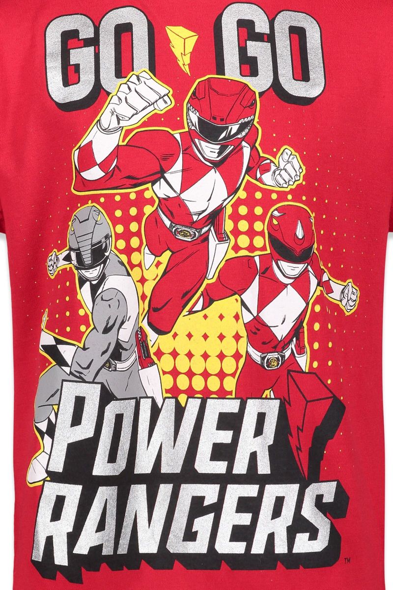 Boys Pink Ranger Yellow Ranger Red Ranger 2 Pack T-Shirts to