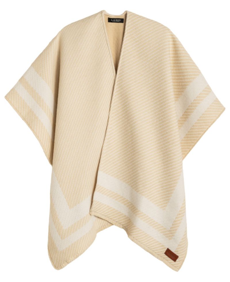 Woven Twill Border Ruana