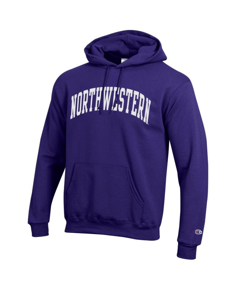Men's Purple Northwestern Wildcats Basic Arch Fleece Pullover Hoodie Sweatshirt