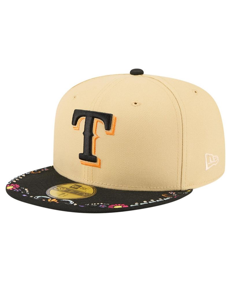 Men's Light Beige Texas Rangers Two-Tone Embroidered Visor 59FIFTY Fitted Hat