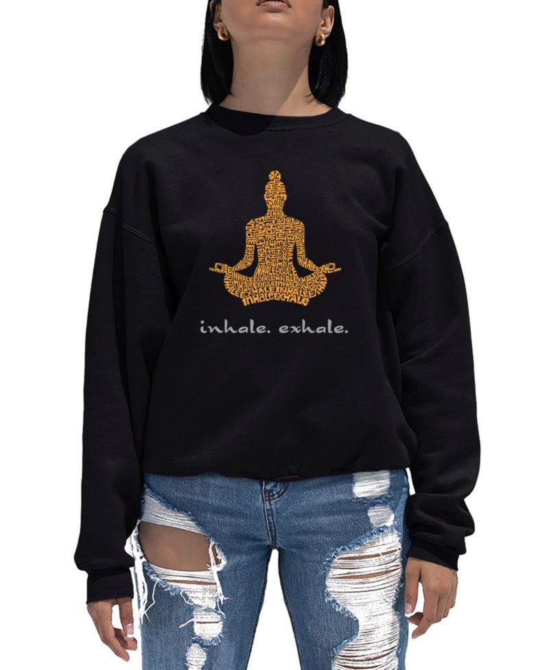 Women's Word Art Crewneck Inhale Exhale Sweatshirt