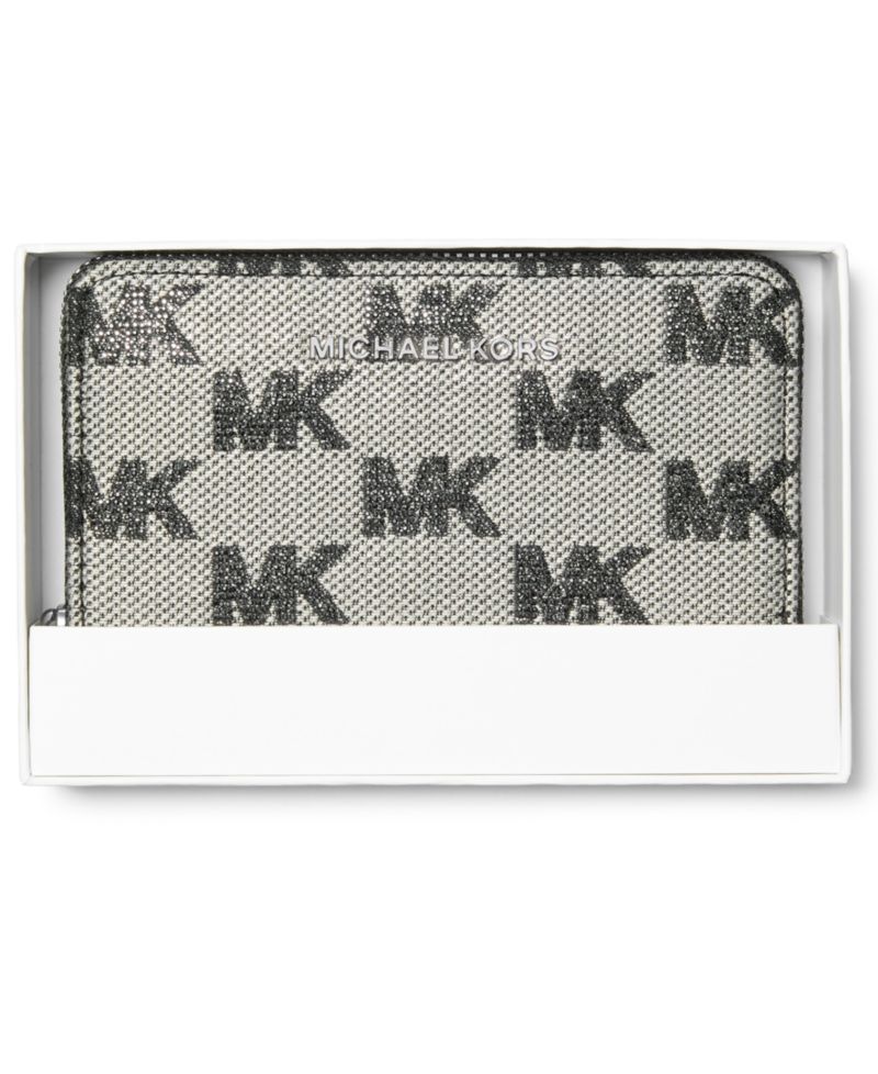 Silver-Tone Hardware Compact Card Case Wallet