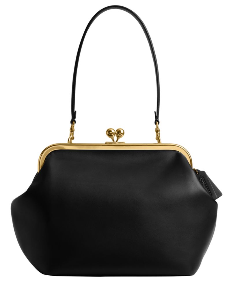 Kisslock Medium Leather Frame Bag 27