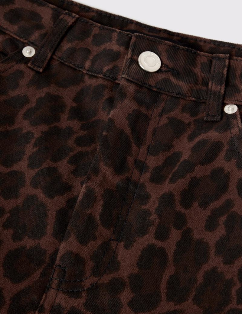 Women's Leopard Print Barrel Jean