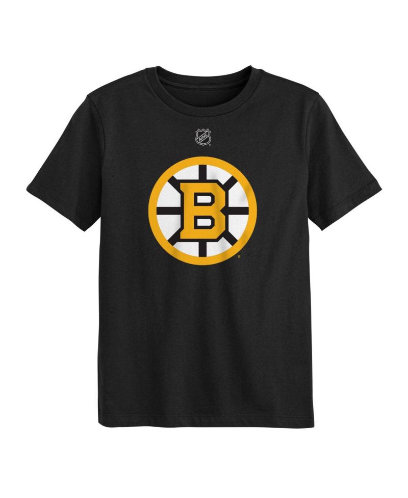 Big Boys Juvenile Black Boston Bruins Primary Logo T-Shirt