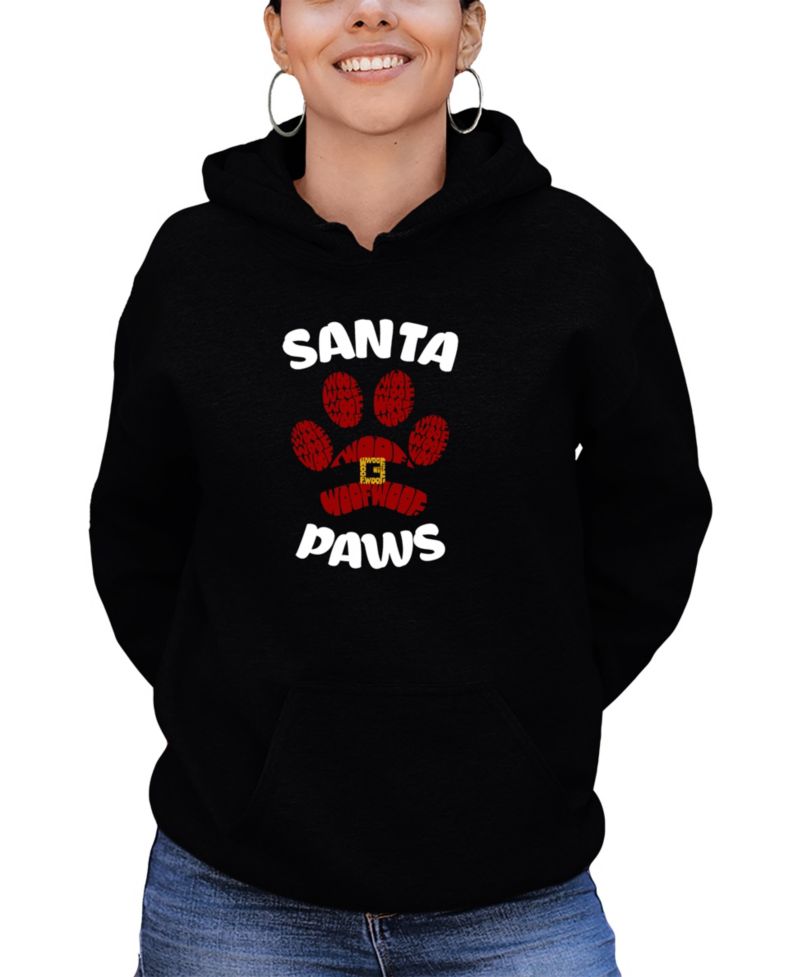 Women's Santa Paws Word Art Long-Sleeve Sweatshirt