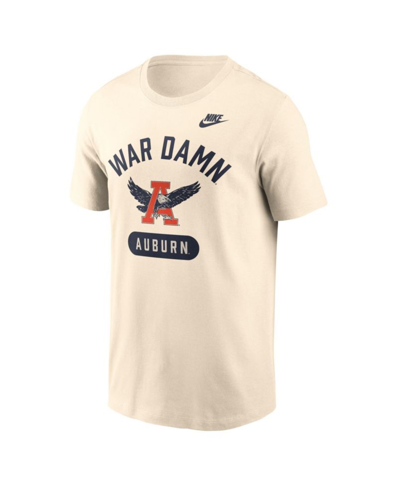Men's Natural Auburn Tigers Legacy Arch Helmet T-Shirt