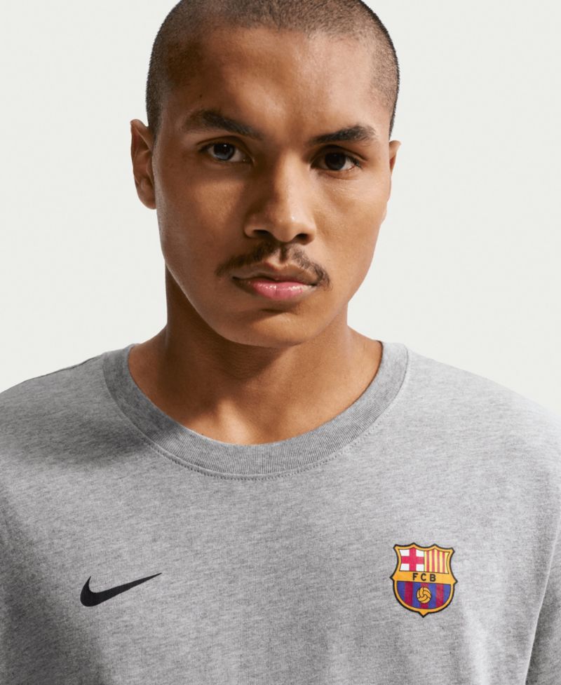 Men's Gray Barcelona Crest Essential T-Shirt