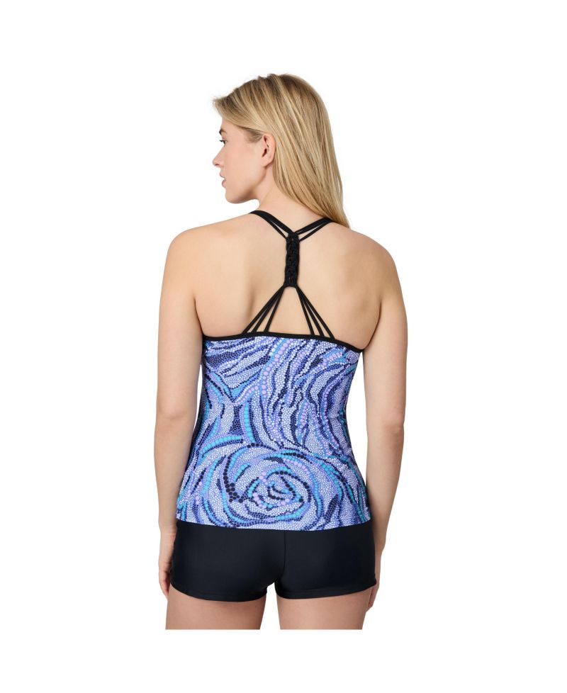 Women's Macrame Back Tankini Top