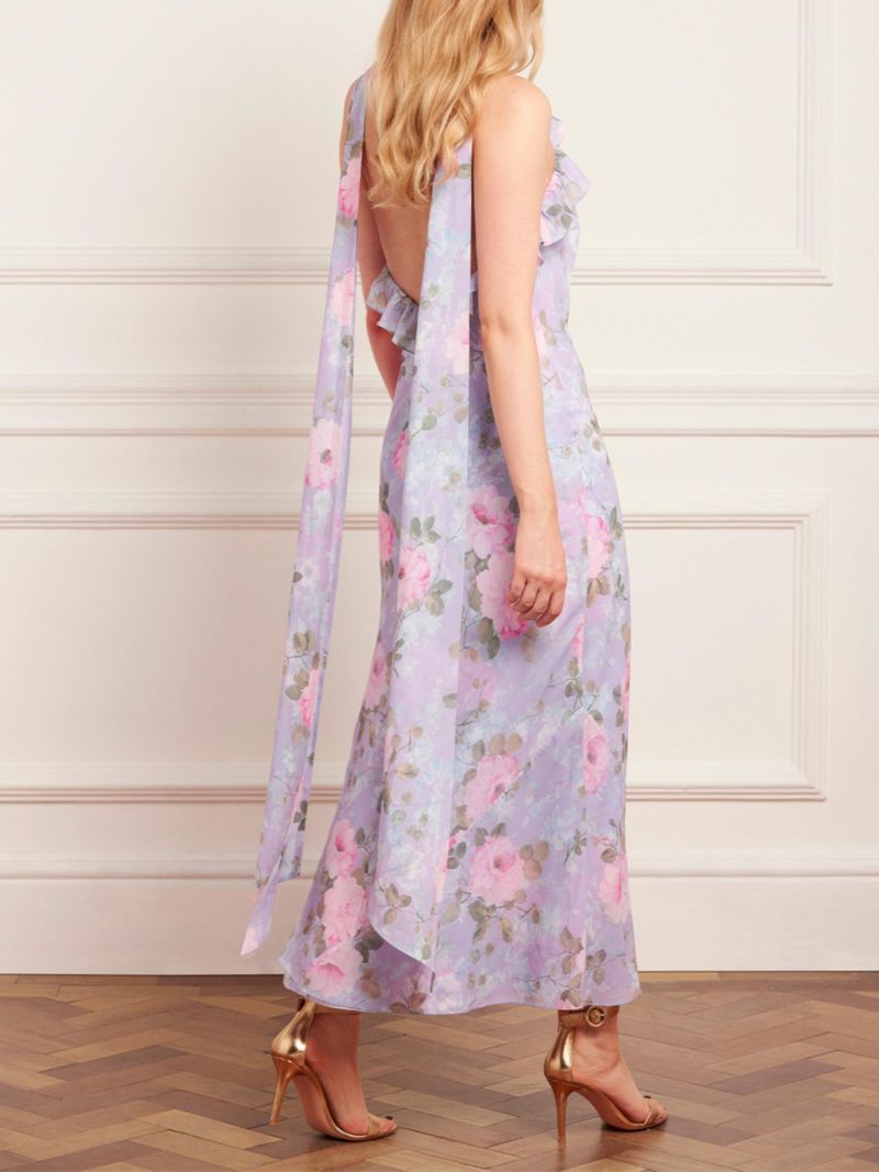 Women's Camille's Garden Halter Neck Ankle Gown