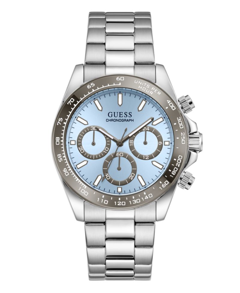 Men's Silver-Tone Chronograph Watch, 42mm