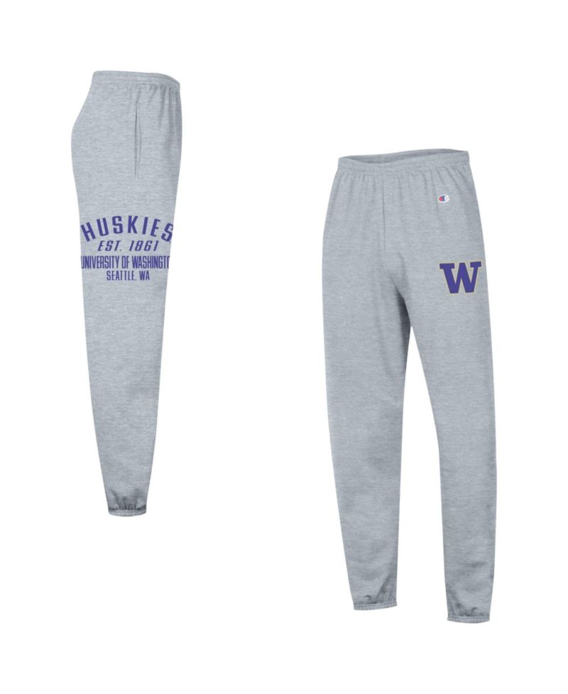 Men's Heather Gray Washington Huskies Powerblend Banded Fleece Sweatpants