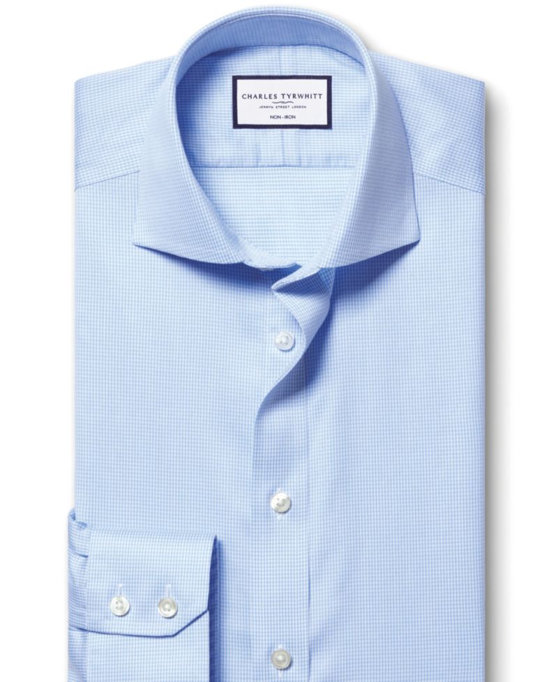 Men's Slim-Fit Non-Iron Puppytooth Dress Shirt