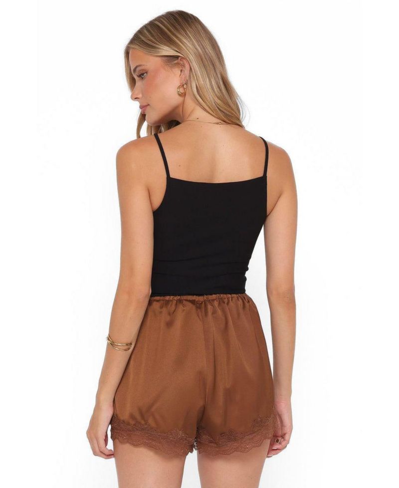 Women's Arlet Lace Trim Satin Shorts