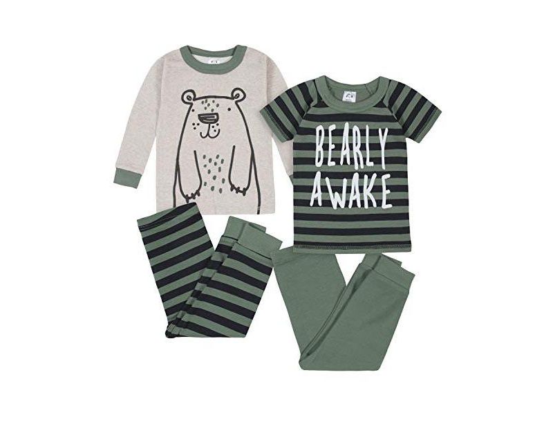 Baby Boys Snug Fit Cotton Pajama Set, 4-Piece