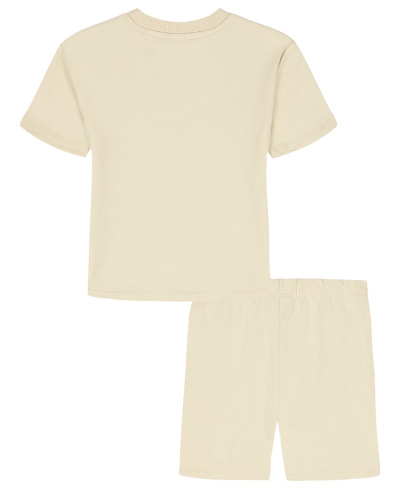 Baby Boys' French Terry Short-Sleeve Logo Crewneck Top and Shorts, 2-Piece Set