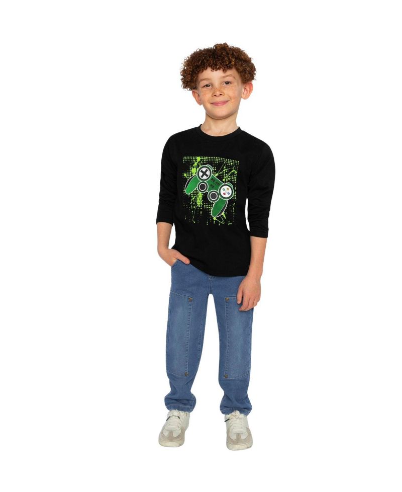 Little and Big Boy (6-12) French Terry Denim Pants