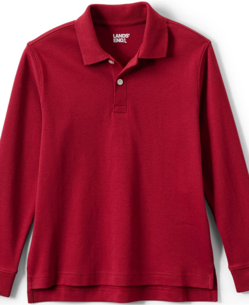 Kids Long Sleeve Interlock Polo Shirt