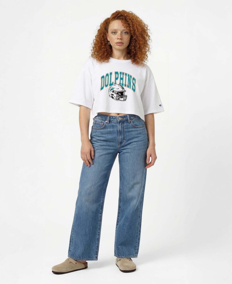 Women's Miami Dolphins Boyfriend-Cropped T-Shirt