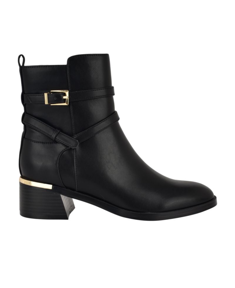 Women's Jasen Buckle Strap Block Heel Booties