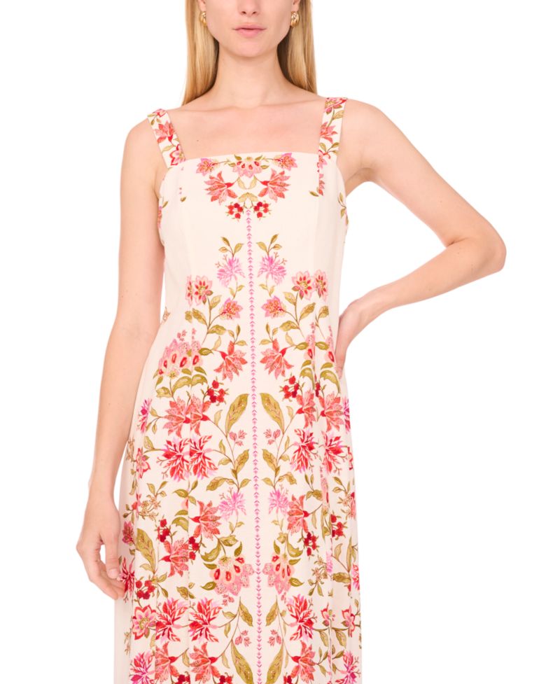 Women's Square Neck Panel Maxi Dress
