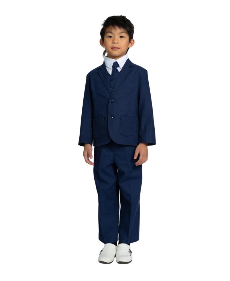 Toddler Boys Joey Safari Linen 5-Piece Shirt, Tie, Jacket, Vest and Pants Suit Set