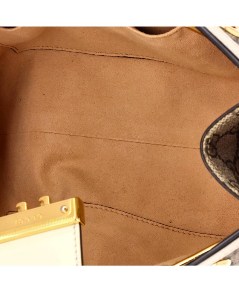 Small Padlock Chain Tote GG Coated Canvas with Leather