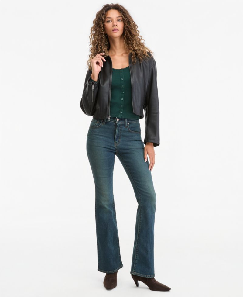 Women's Faux Leather Bomber Jacket