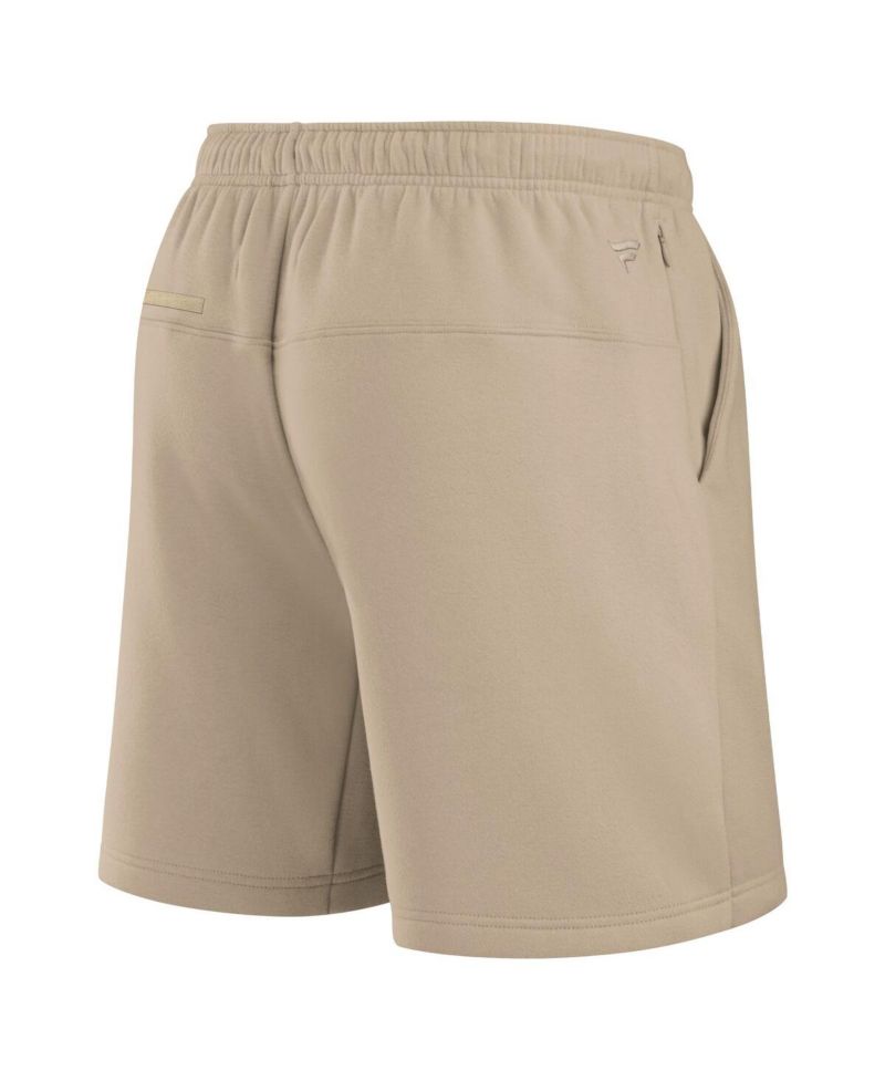 Men's and Women's Khaki Las Vegas Raiders Elements Super Soft Fleece Shorts