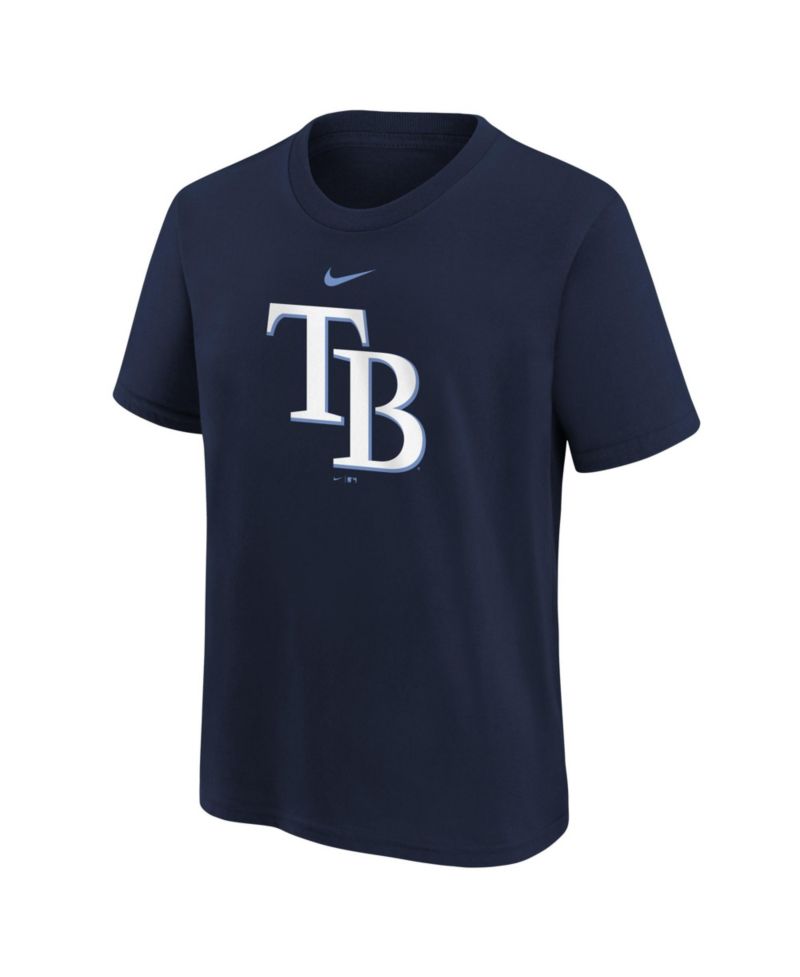 Big Boys and Girls Navy Tampa Bay Rays Large Logo T-Shirt