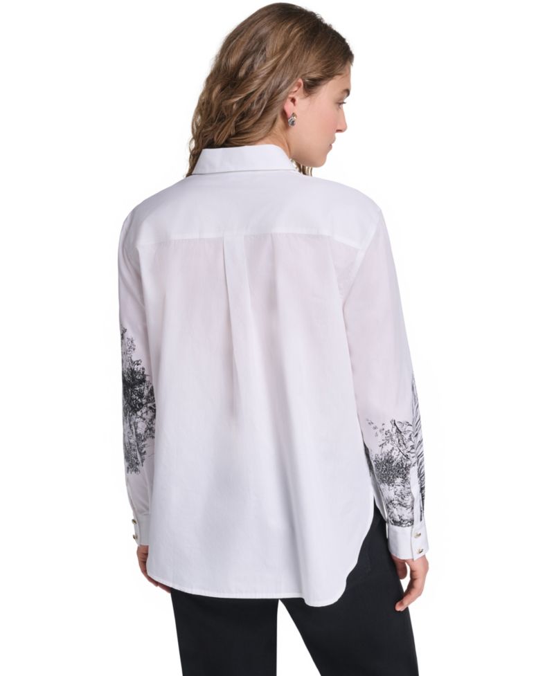 Petite Parisian Graphics Long-Sleeve Shirt