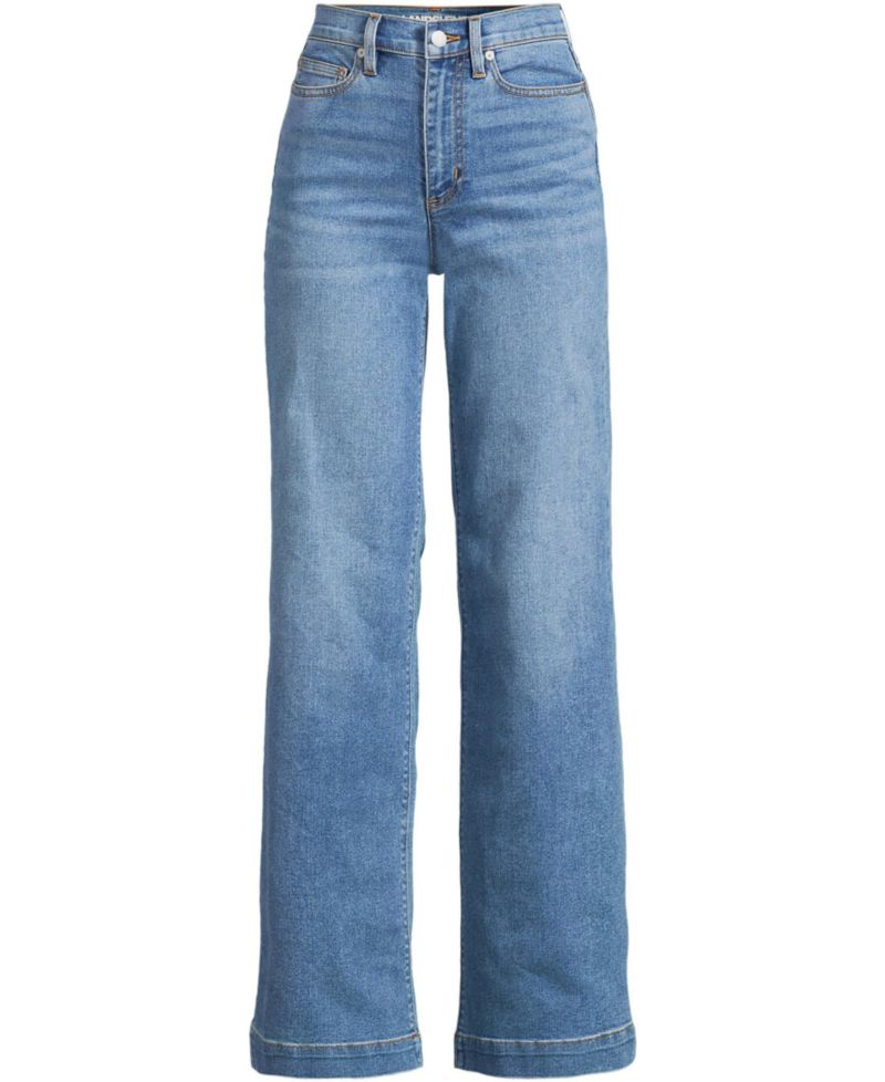 Petite Recover High Rise Wide Leg Blue Jeans