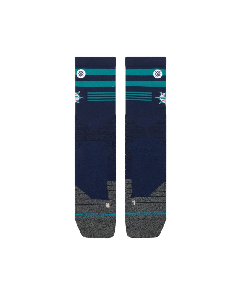 Men's and Women's Navy Seattle Mariners Diamond Pro Crew Socks