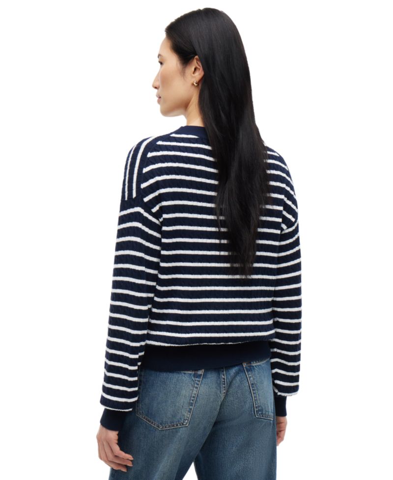 Women's Cable-Knit Crewneck Long-Sleeve Sweater