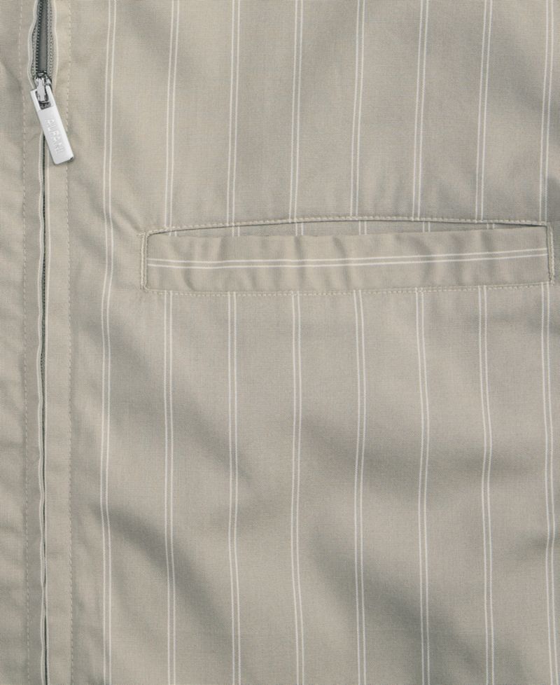 Men's Zip Front Striped Long-Sleeve Shirt