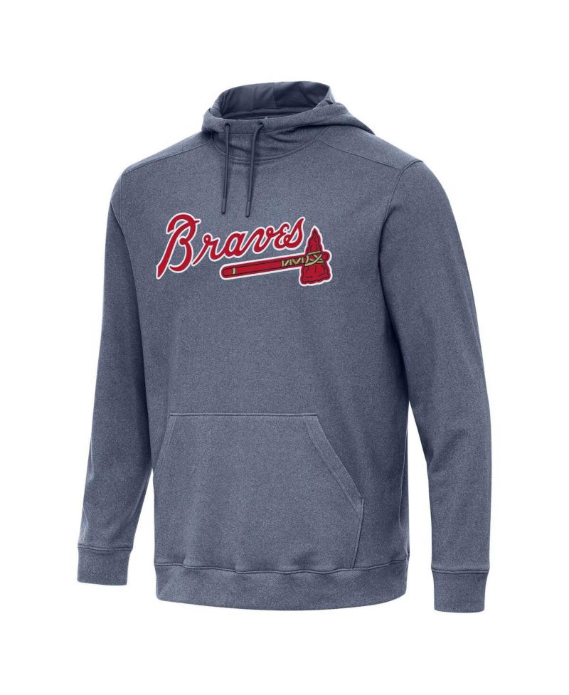 Men's Heather Navy Atlanta Braves Cloud Pullover Hoodie