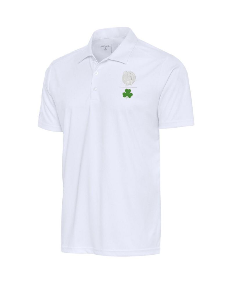 Men's White Boston Celtics Shamrock Tribute Polo Shirt