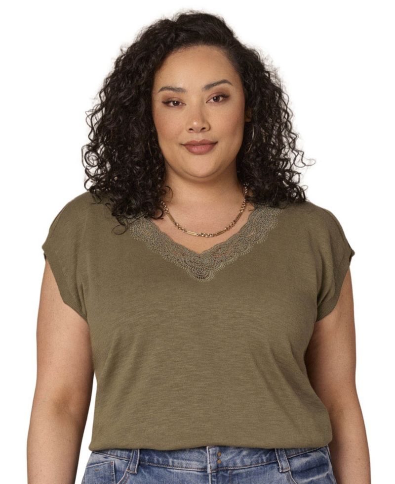 Plus Size V-Neck Sweater Top