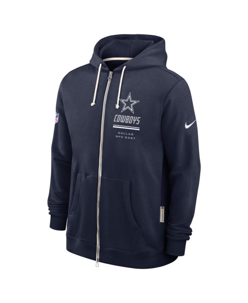 Men's Navy Dallas Cowboys Sideline Standard Issue Quarterback Scramble Dri-FIT Full-Zip Hoodie